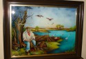 Obraz č.30  Podmalba na skle „Rybář se sítí“  65x50  rok 2004